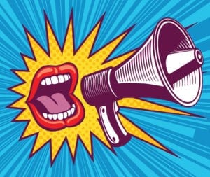 thumbnail image of mouth with megaphone cartoon image