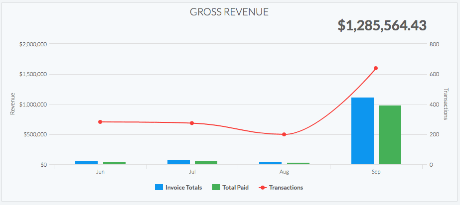 a chart from a case study showing gross revenue growth