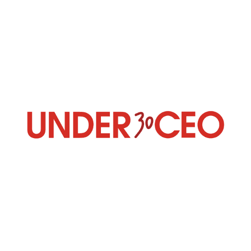 Black and white logo for Under30CEO