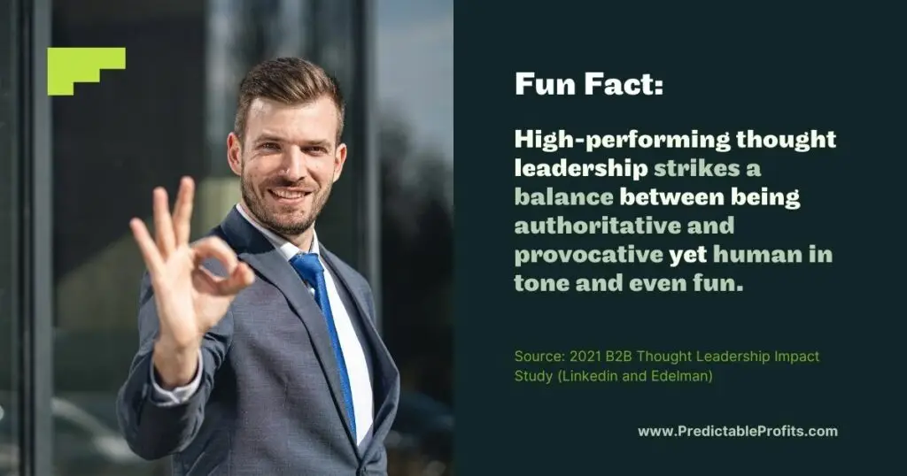High-performing thought leadership strikes a balance - Predictable Profits