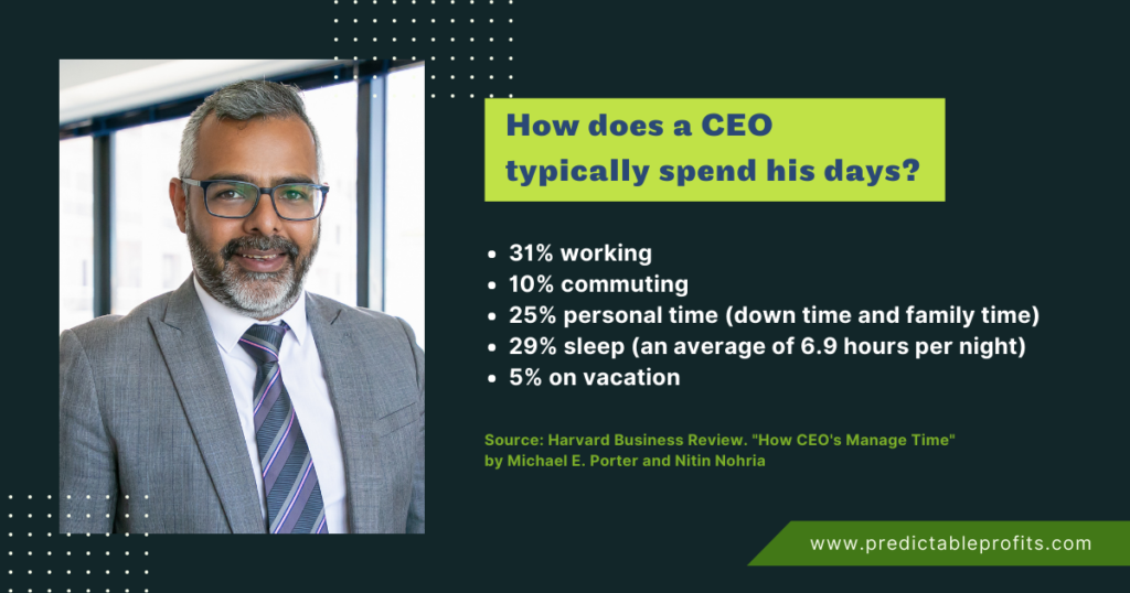 How does a CEO typically spend his days - Predictable Profits