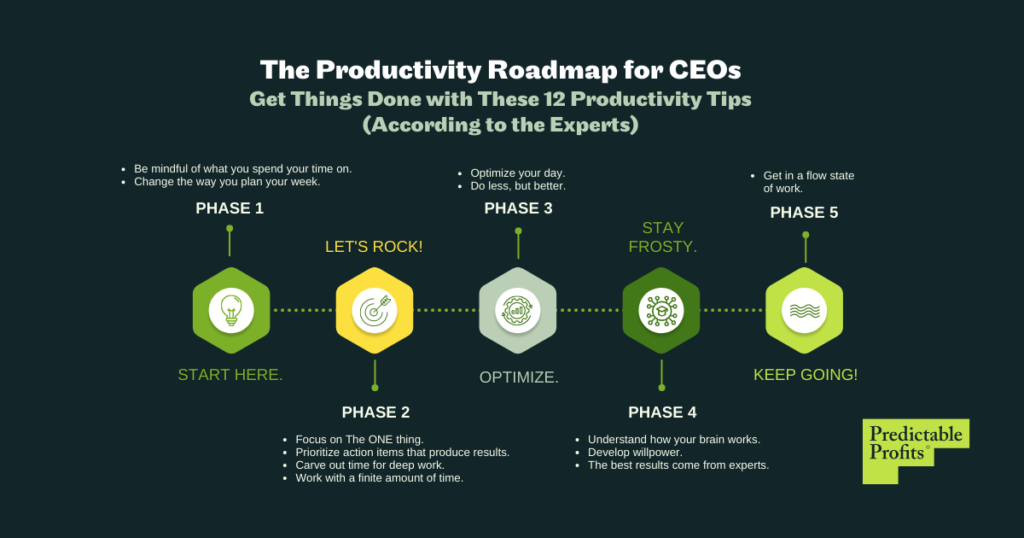 The Productivity Roadmap for CEOs - 12 High-Impact Tips to Get Things Done - Predictable Profits