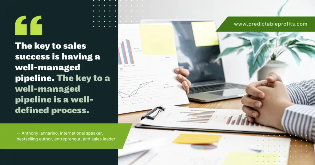 The key to sales success is having a well-managed pipeline - Predictable Profits