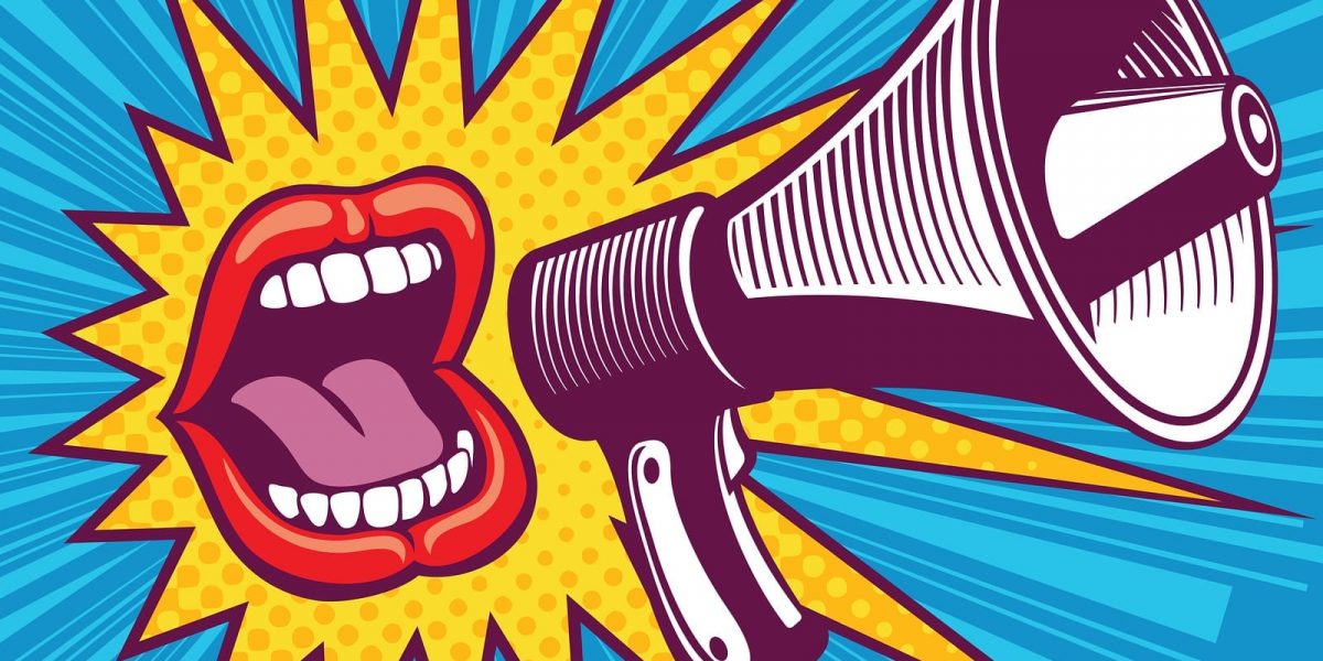 thumbnail image of mouth with megaphone cartoon image